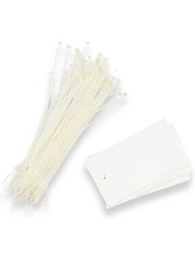 Heavy-Duty Waterproof Labeling Tags with Locking Ties - 100 Pack, Tear-Resistant